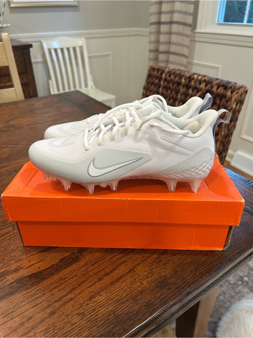 Nike Huarache 8 Pro Lax Men’s White Lacrosse Cleats